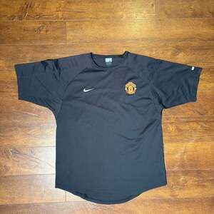Vintage Nike Manchester United Training Jersey Black - Large